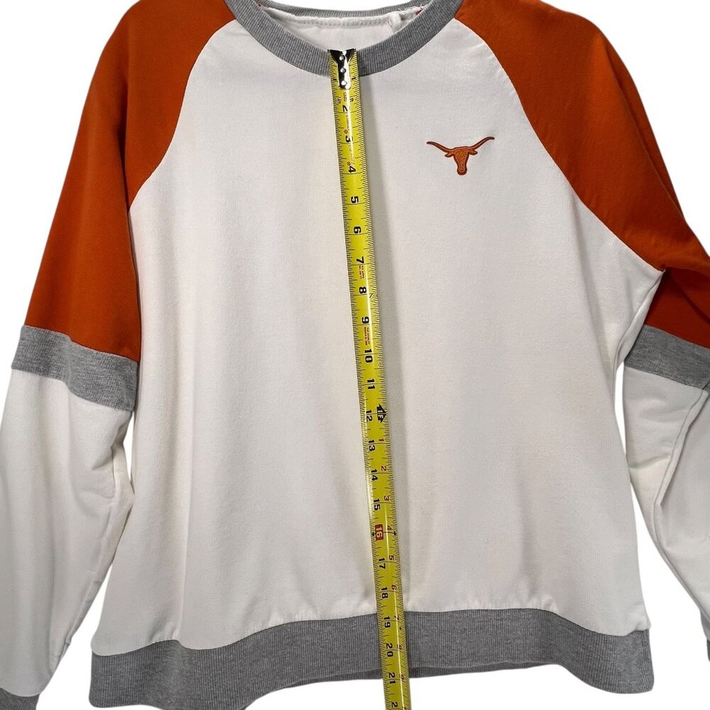 Texas Longhorns Sweatshirt XL Womens White Orange College Sports Logo Antigua - Picture 10 of 12